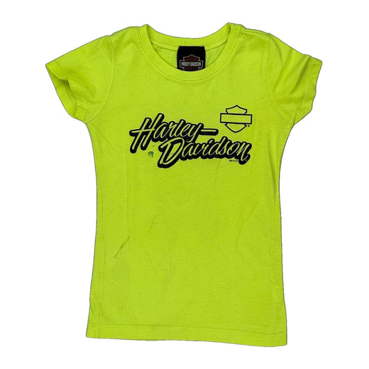 Age 4-5 Harley Davidson T-Shirt - Small Yellow Cotton Blend