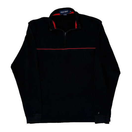 Polo By Ralph Lauren 1/4 Zip - Medium Black Cotton Blend