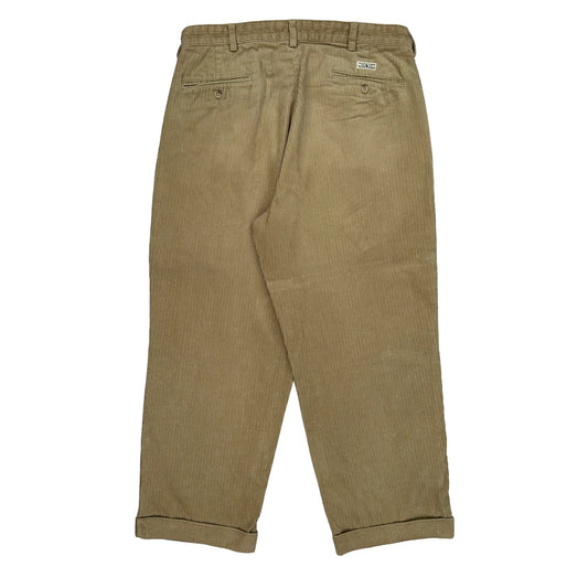 Polo By Ralph Lauren Cord Trousers - 34″ Waist Beige Cotton