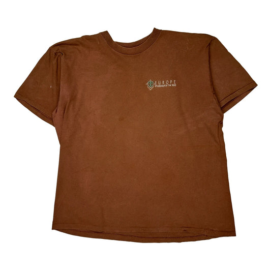 Oneita T-Shirt - XL Brown Cotton