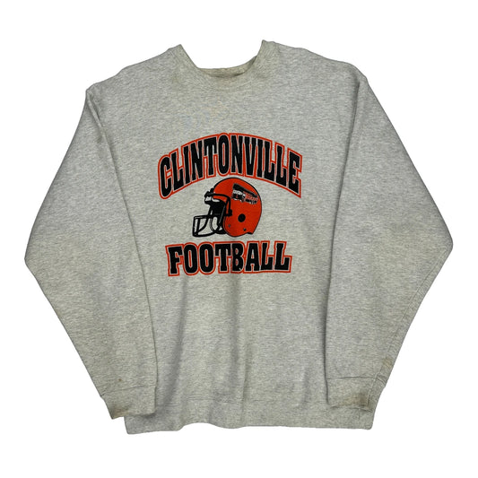 Clintonville Football Unbranded Sweatshirt - Medium Grey Cotton Blend