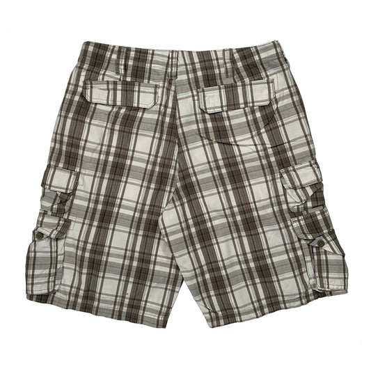 Lee Checked Cargo Shorts - 34W 11L Brown Cotton