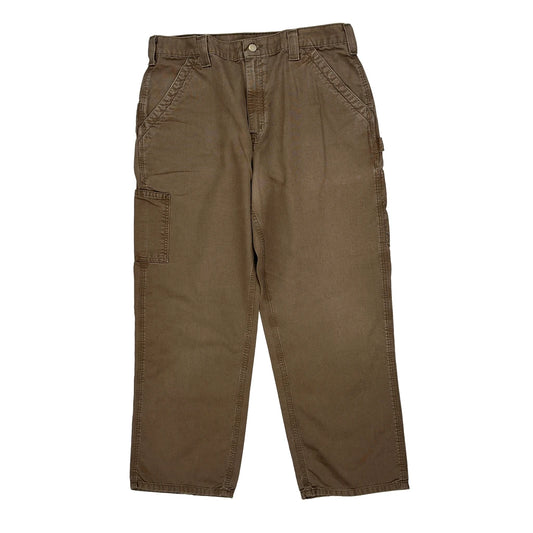 Workwear Carhartt Carpenter Trousers - 34W 29L Brown Cotton