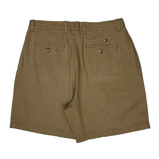 Tommy Hilfiger Pleated Chino Shorts - 34W 6L Brown Cotton