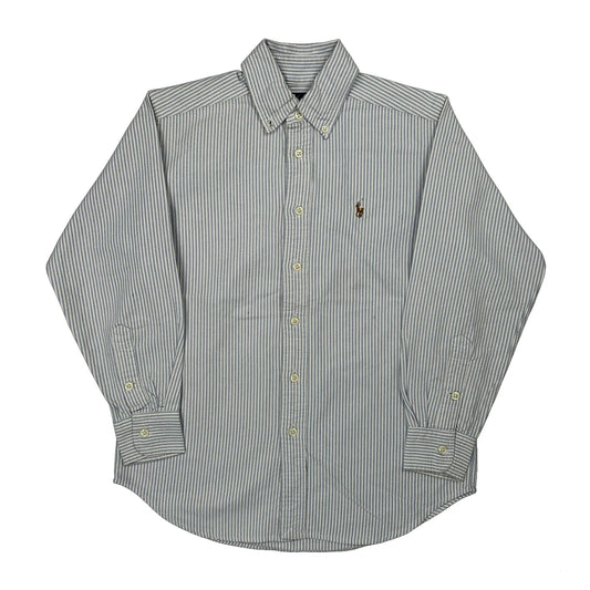 Age 8 Ralph Lauren Striped Shirt - Medium Blue Cotton