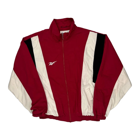 Reebok Track Jacket - Medium Black Cotton