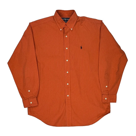Blake Ralph Lauren Striped Shirt - Medium Orange Cotton