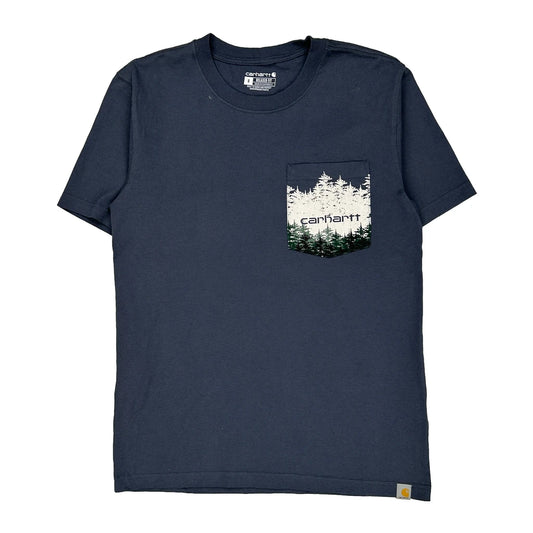 Carhartt Graphic T-Shirt - Small Navy Cotton