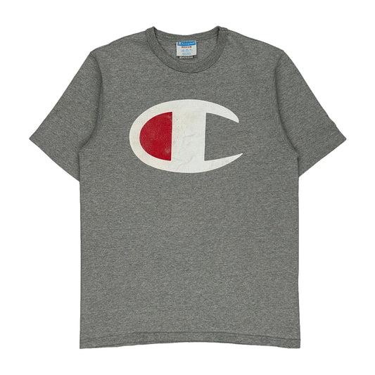 Champion Spellout T-Shirt - Medium Grey Cotton