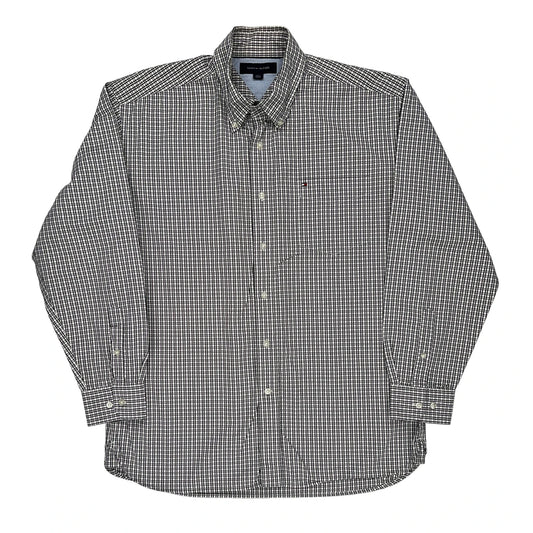 Tommy Hilfiger Checked Shirt - Large Black & White Cotton