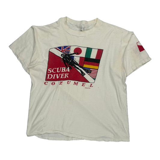 Scuba Diver Cozumel Unbranded Single Stitch T-Shirt - 2XL Red Cotton