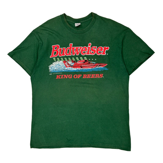 Budweiser Delta Graphic T-Shirt - XL Green Cotton