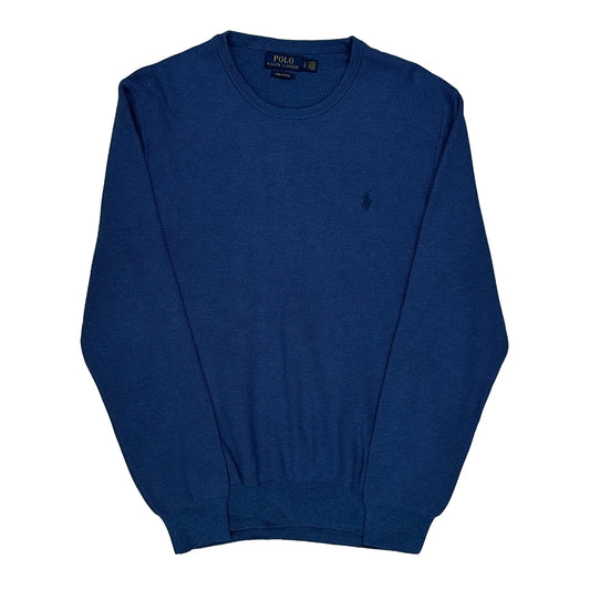 Vintage Polo By Ralph Lauren Jumper - Large Blue Cotton