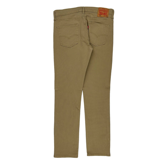 511 Levis Slim Fit Jeans - 34W UK 14 Beige Cotton Blend