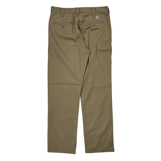 Vintage Carhartt Double Knee Carpenter Trousers - 34W 34L Khaki Polyester Blend