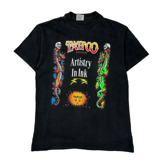 Tattoo Magazine Hanes Single Stitch T-Shirt - Medium Black Cotton