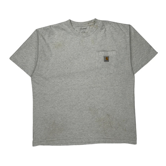 Carhartt T-Shirt - Large Grey Cotton