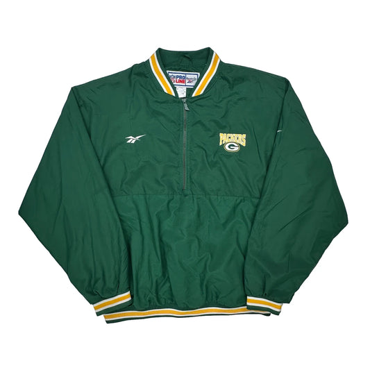 Vintage Packers Reebok Nfl Windbreaker - 2XL Green Polyester