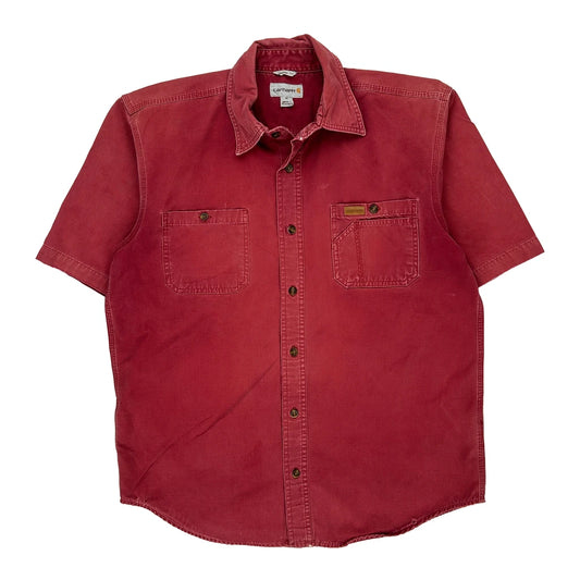 Carhartt Short Sleeve Shirt - Medium Red Cotton