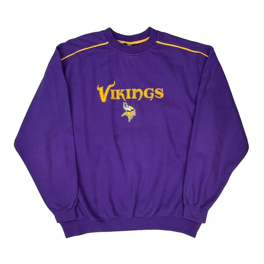 Vintage Vikings Nfl Graphic Sweatshirt - XL Purple Cotton