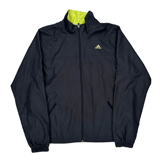 Adidas Striped Windbreaker - Large Navy Polyester