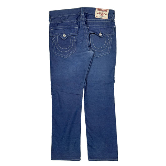 True Religion Contrast Stitch Jeans - 36W 33L Blue Cotton