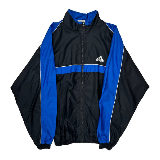 Three Stripes Adidas Track Jacket - Large Black Polyester