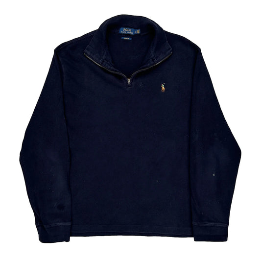 Polo By Ralph Lauren 1/4 Zip - Large Navy Cotton