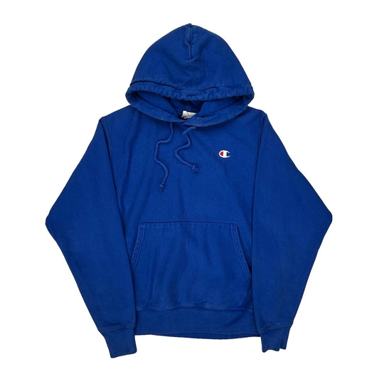 Reverse Weave Champion Hoodie - Small Blue Cotton
