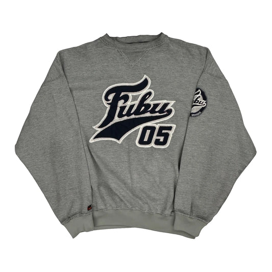 05 Fubu Graphic Sweatshirt - 2XL Grey Cotton