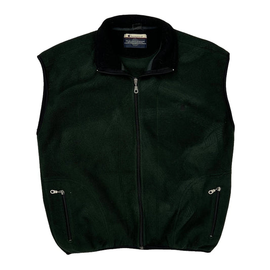 Vintage Champion Gilet - Large Green Polyester