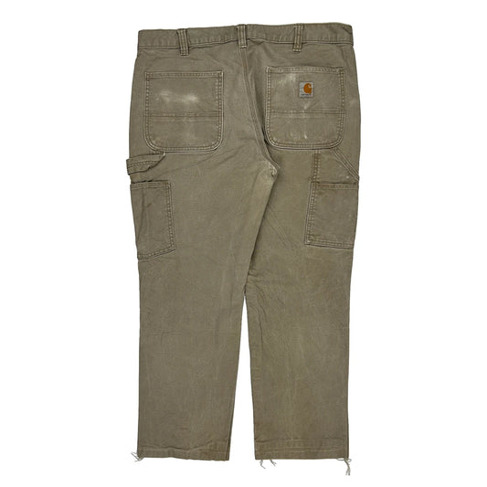 Carhartt Double Knee Carpenter Trousers - 37W 27L Brown Cotton