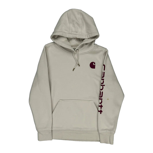Carhartt Hoodie - Small Cream Cotton Blend
