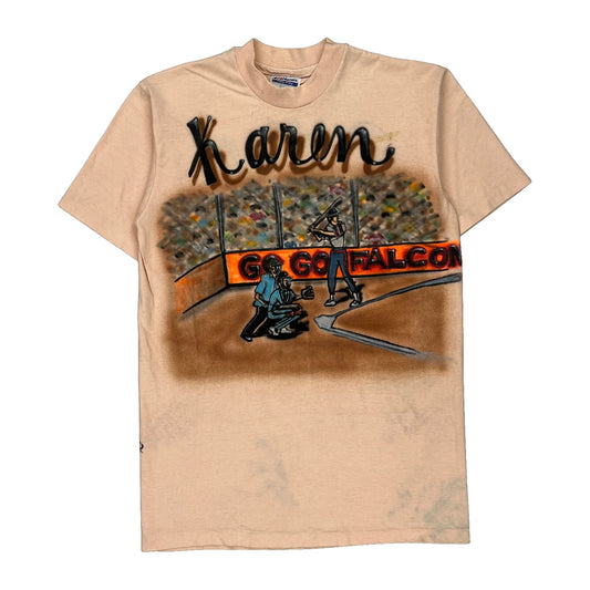 Single Stitch Hanes Graphic T-Shirt - Medium Beige Cotton Blend