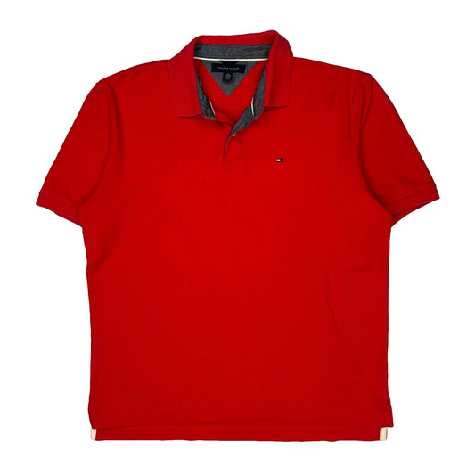 Tommy Hilfiger Polo Shirt - XL Red Cotton