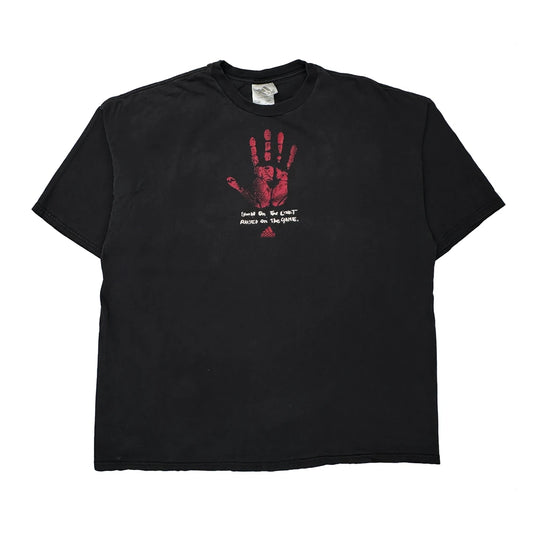 Raised On The Game Adidas Graphic T-Shirt - 2XL Black Cotton