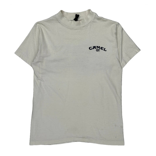 Racing Camel Graphic T-Shirt - Medium White Cotton