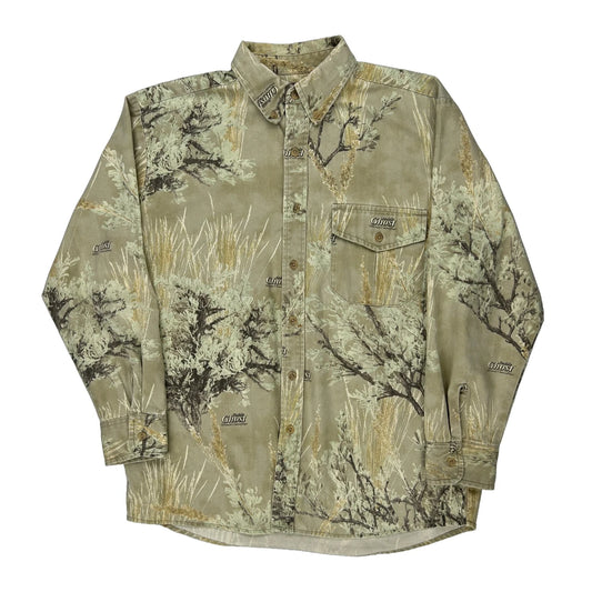 Frontier Legend Camo Flannel Shirt - Large Khaki Cotton