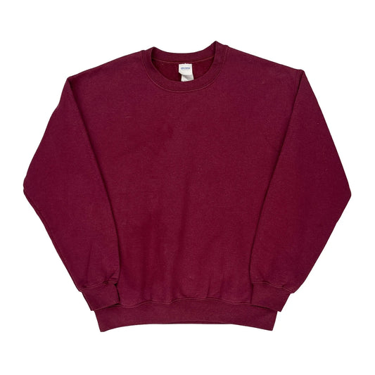 Gildan Sweatshirt - Medium Burgundy Cotton Blend