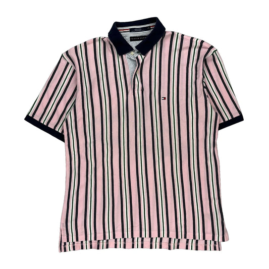 Tommy Hilfiger Striped Polo Shirt - XL Black Cotton