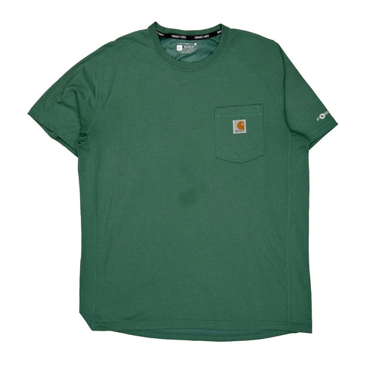 Carhartt T-Shirt - Large Green Cotton