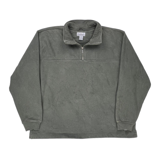 Carhartt 1/4 Zip - XL Green Cotton Blend