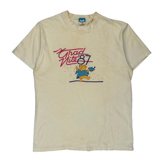 1987 Grad Night Disney Single Stitch T-Shirt - Large Cream Cotton