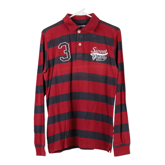 Vintage red Sweet Years Unbranded Long Sleeve Polo Shirt - mens large