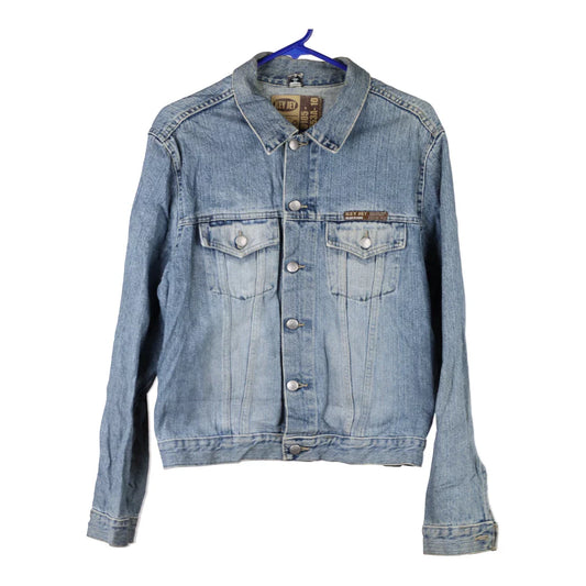Vintage blue Key Denim Jacket - womens x-large