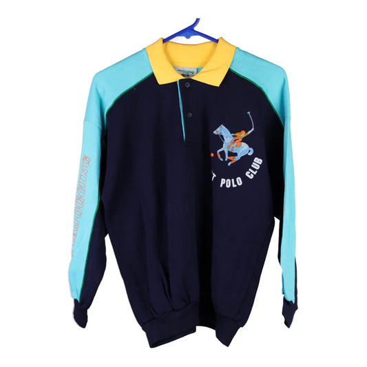 Vintage block colour Newport Polo Club Sport Long Sleeve Polo Shirt - mens small