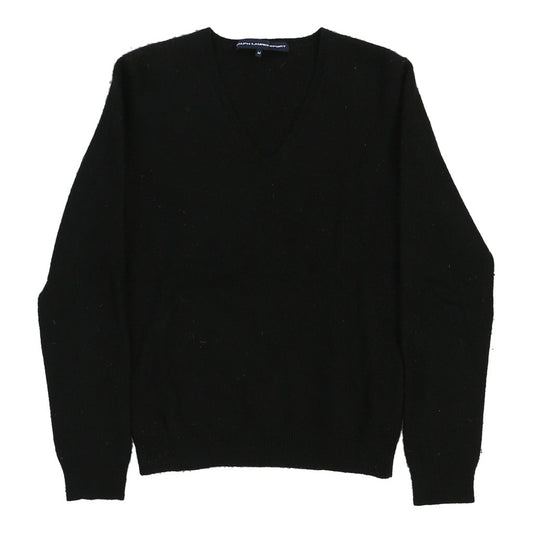 Vintage Ralph Lauren Sport V-neck Jumper - Medium Black Cotton