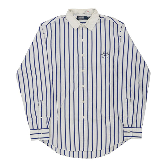 Vintage Ralph Lauren Striped Shirt - Large White Cotton