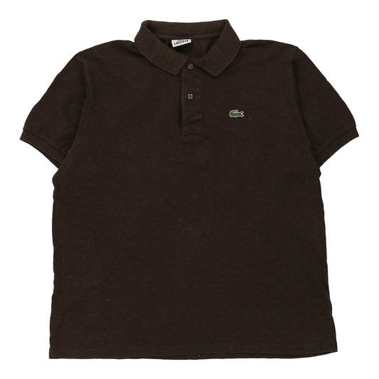 Vintage Lacoste Polo Shirt - XL Brown Cotton