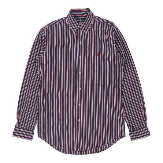 Vintage Ralph Lauren Striped Shirt - Small Navy Cotton